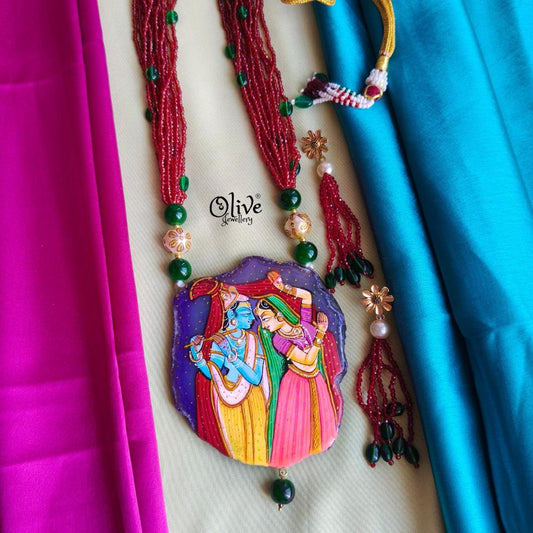 Natural Stone Tanjore Pendant -961