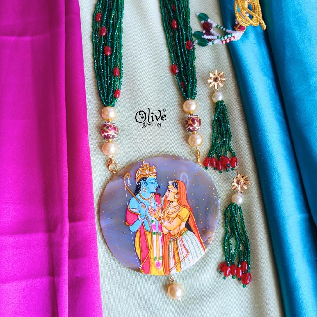 Natural Stone Tanjore Pendant -963