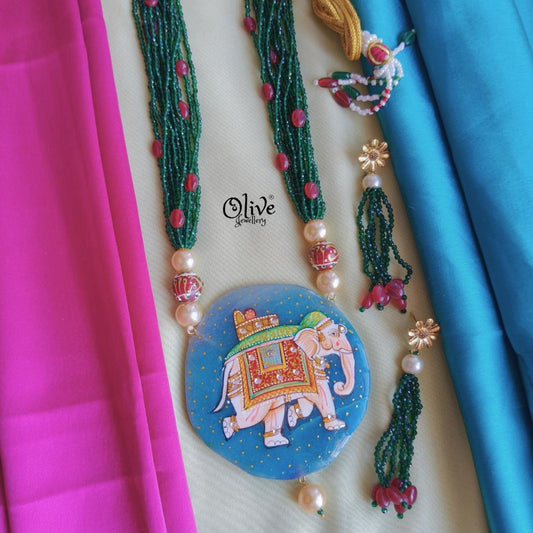 Natural Stone Tanjore Pendant -967