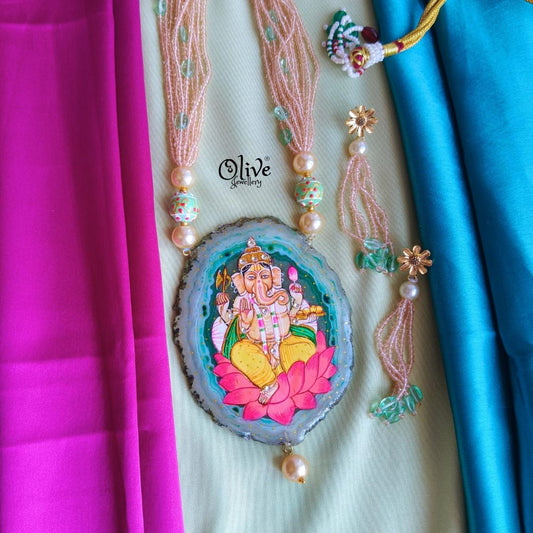 Natural Stone Tanjore Pendant -968