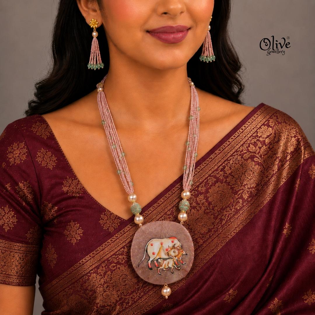 Natural Stone Tanjore Pendant -1000