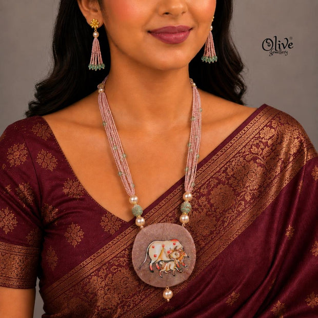 Natural Stone Tanjore Pendant -1000