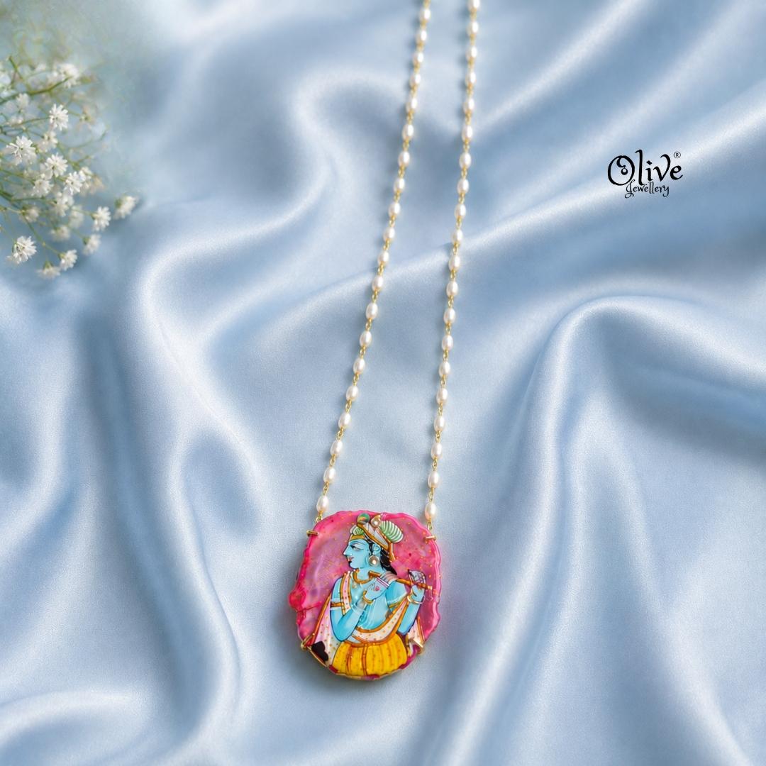 Natural Stone Tanjore Pendant-1005