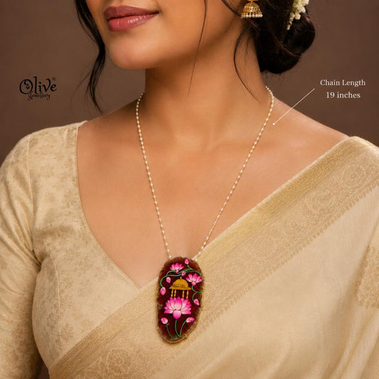 Natural Stone Tanjore Pendant-1007