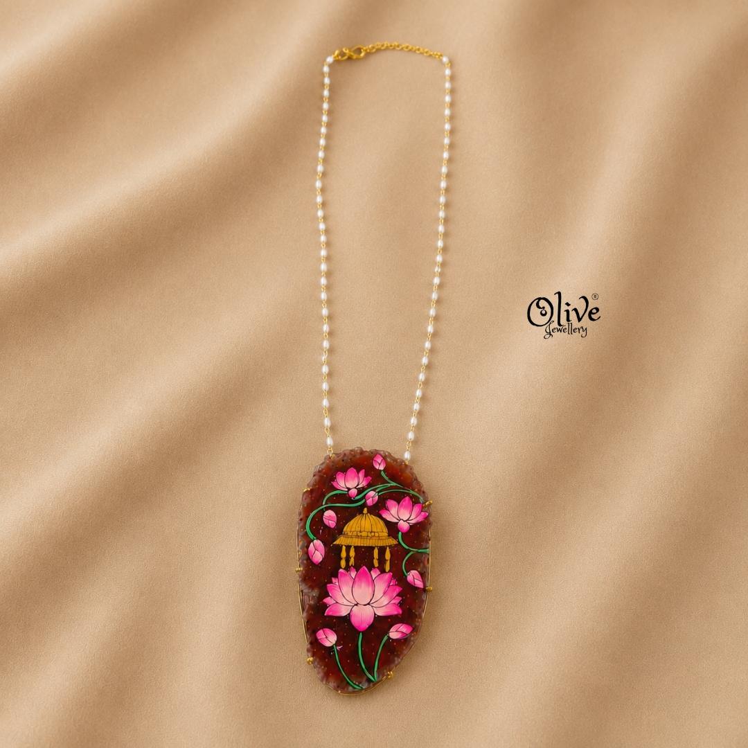 Natural Stone Tanjore Pendant-1007