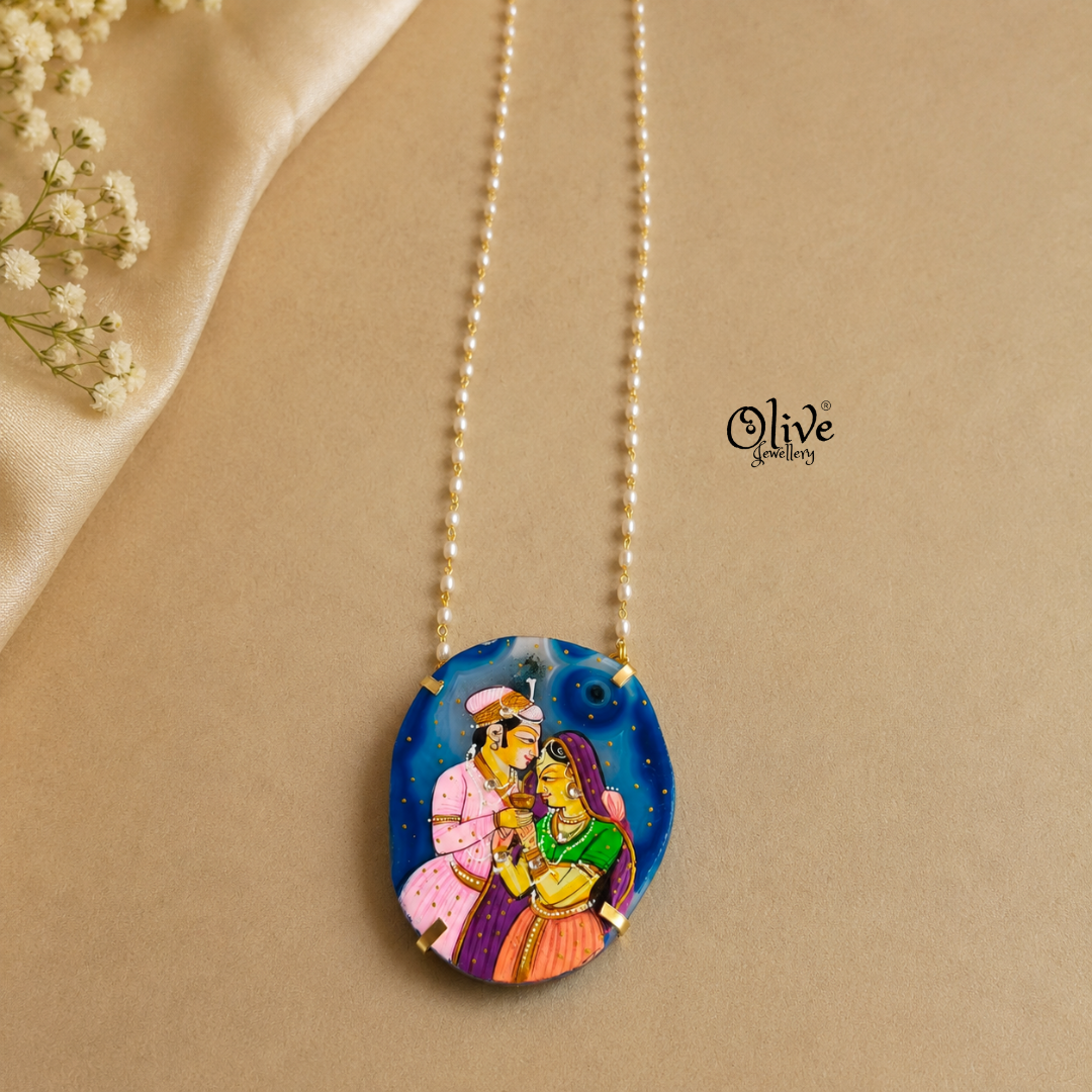Natural Stone Tanjore Pendant-1006