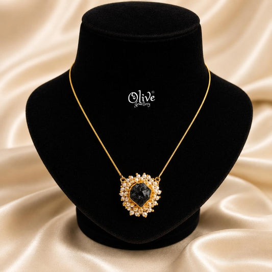 Gem Stone Collection Pendent - Collet Fitting - with Pearls - 26
