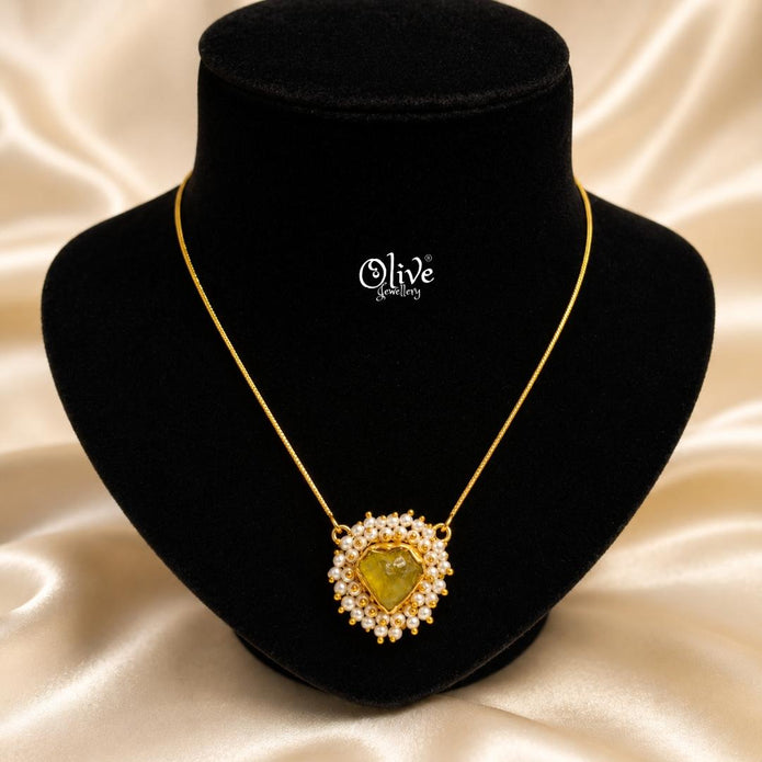 Gem Stone Collection Pendent - Collet Fitting - with Pearls - 26