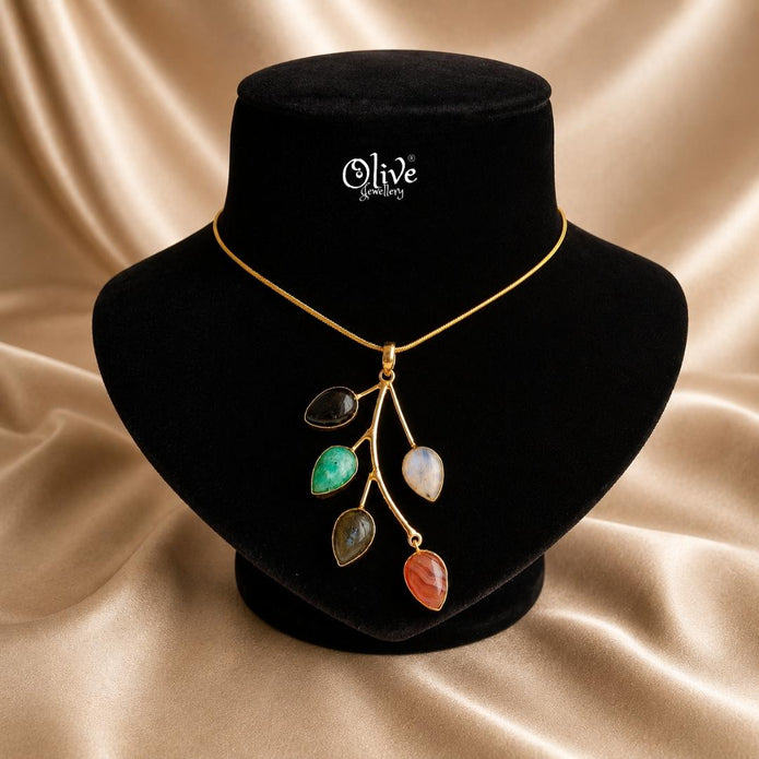 Natural Stone-Five Stone Pendant-1040