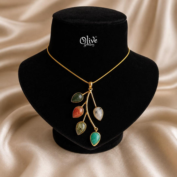Natural Stone-Five Stone Pendant-1043