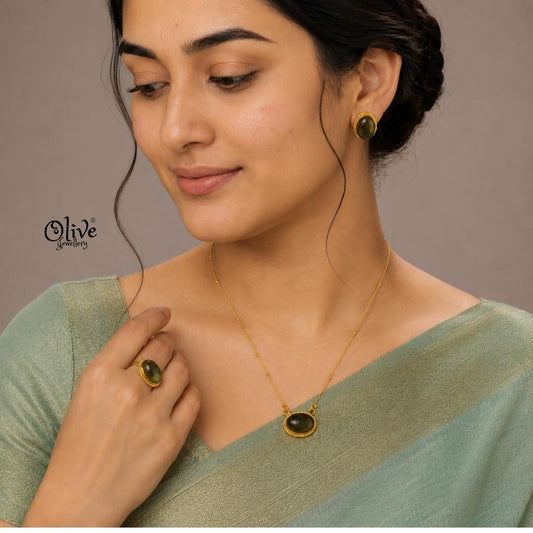 Natural Stone Pendant-1069 (Combo Set)