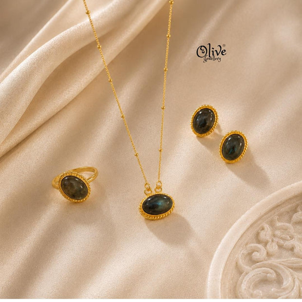 Natural Stone Pendant-1069 (Combo Set)