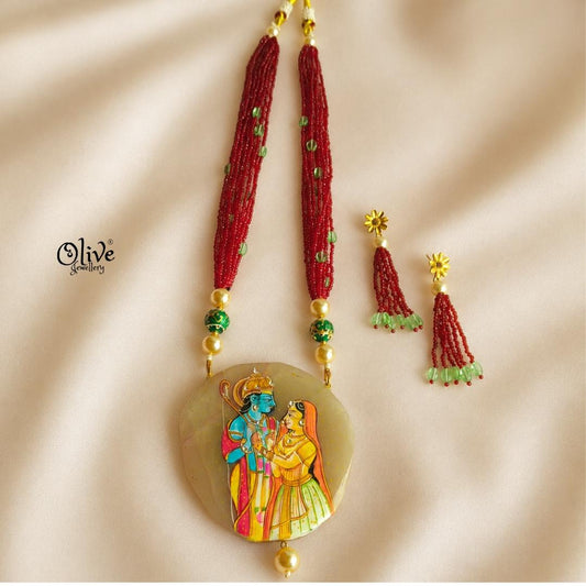 Natural Stone Tanjore Pendant -1070