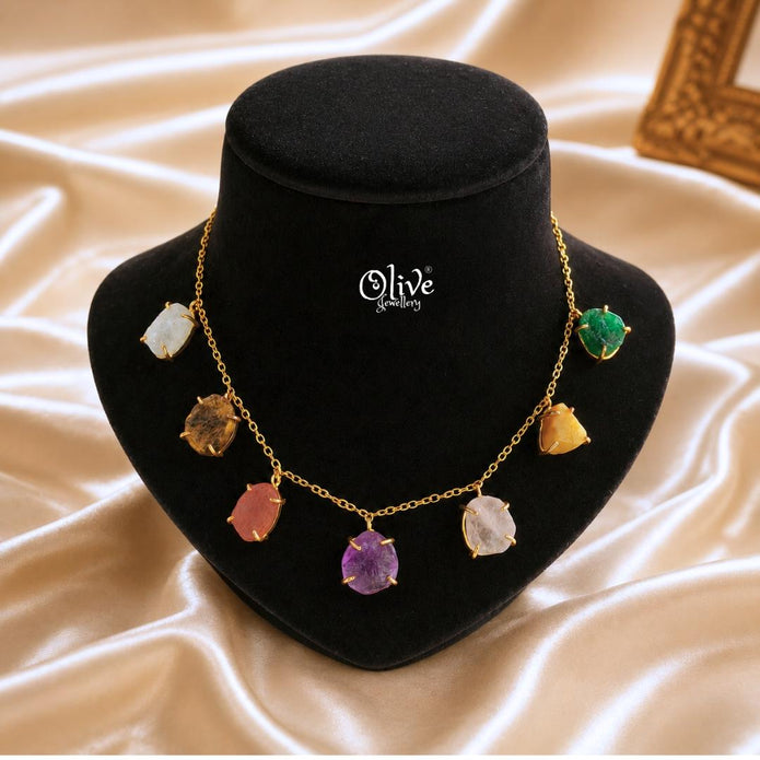 Natural Stone Seven Stone Chain-1072