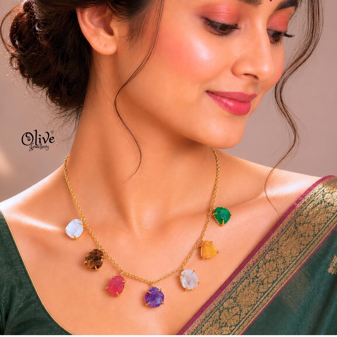 Natural Stone Seven Stone Chain-1072