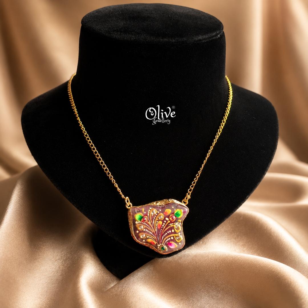 Natural Stone Tanjore Pendant-1190