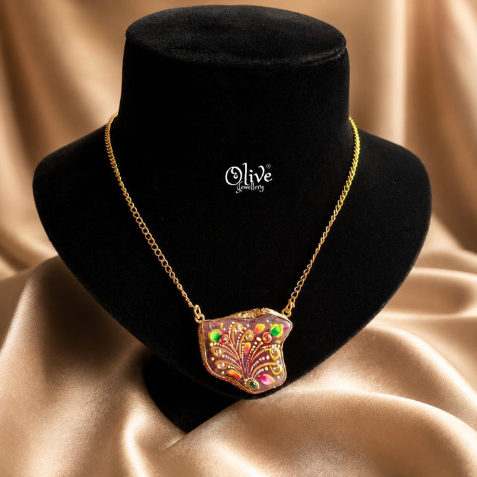 Natural Stone Tanjore Pendant-1190