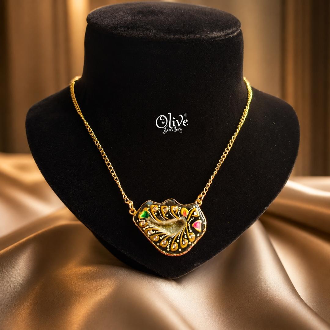 Natural Stone Tanjore Pendant-1191