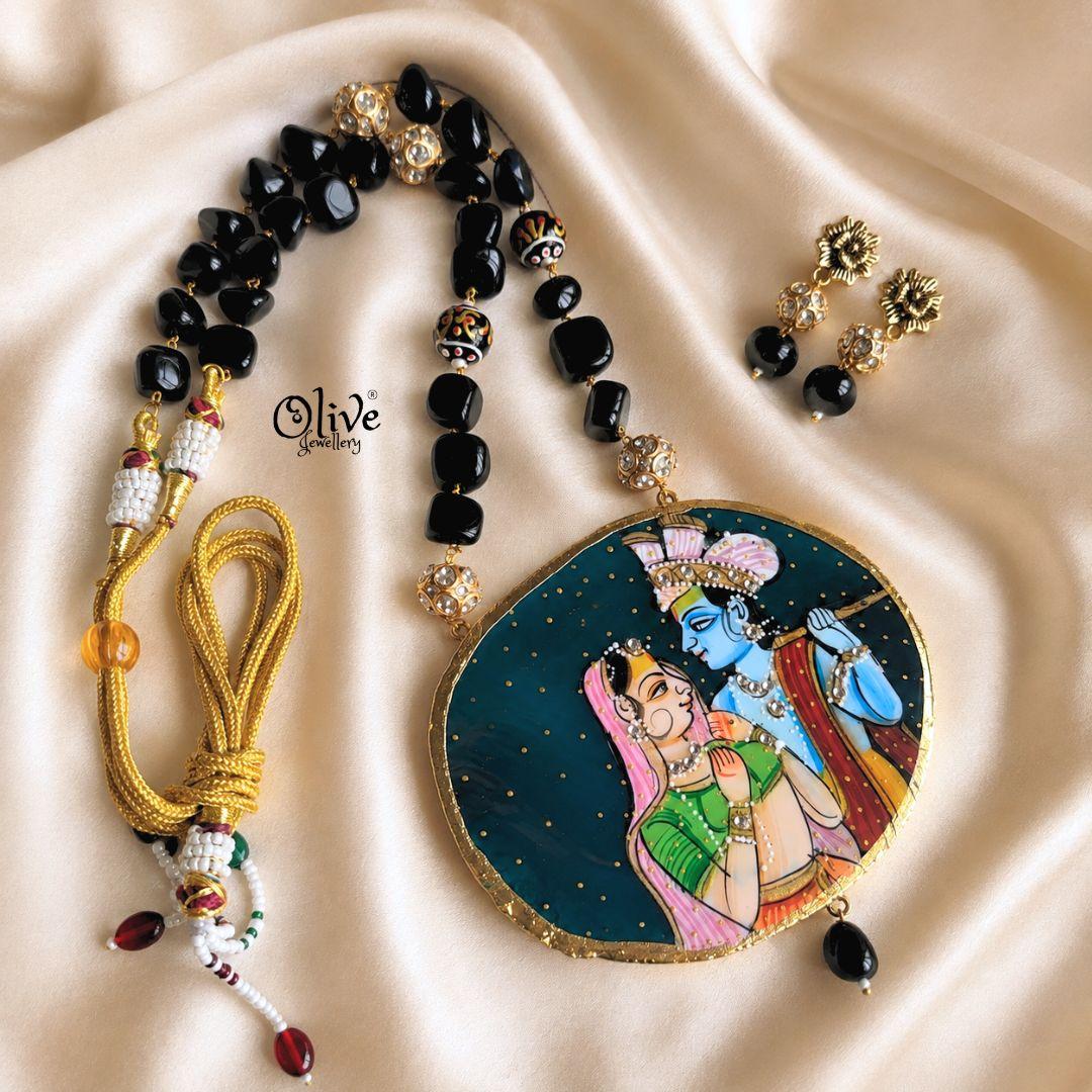 Natural Stone Tanjore Pendant-1251