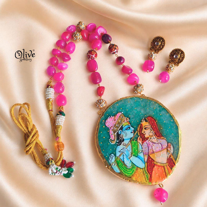 Natural Stone Tanjore Pendant-1263