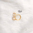 Natural Stones Finger Rings - Claw Fitting - Rough Shape -Crystal Stone with one Pearl