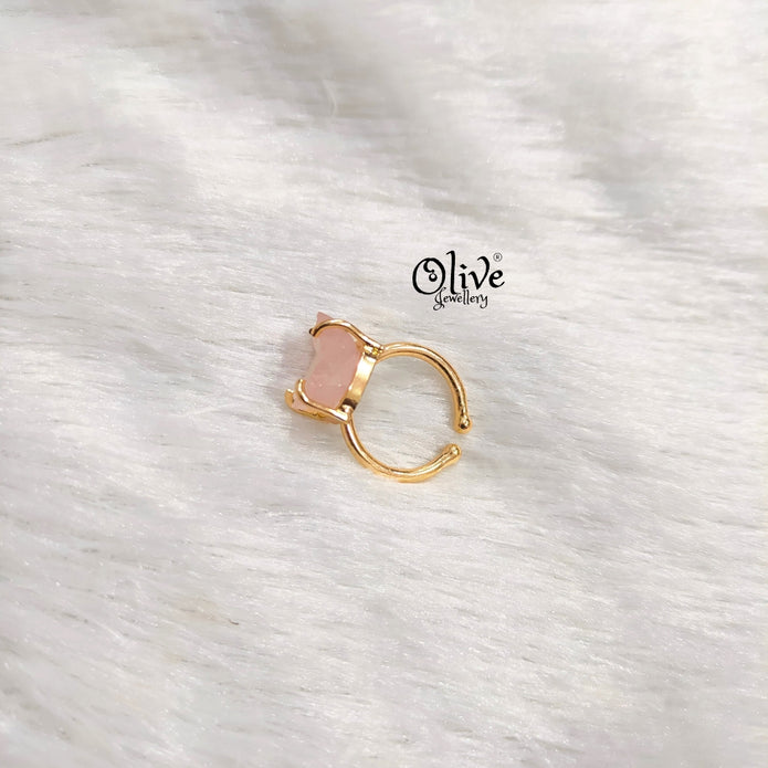 Natural Stones Finger Rings - Claw Fitting - Rough Shape - Medium