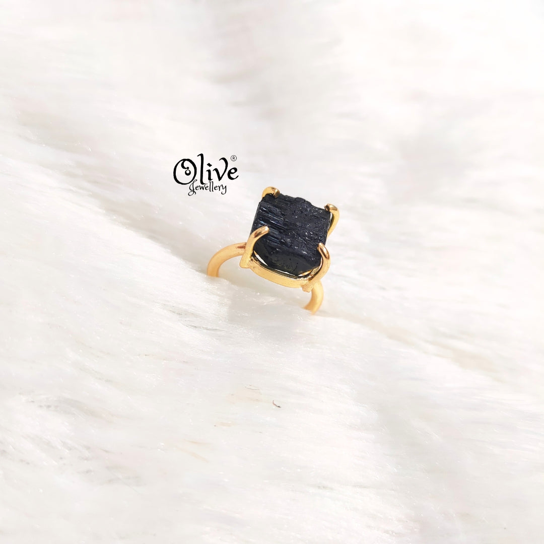 Natural Stones Finger Rings - Claw Fitting - Rough Shape - Medium