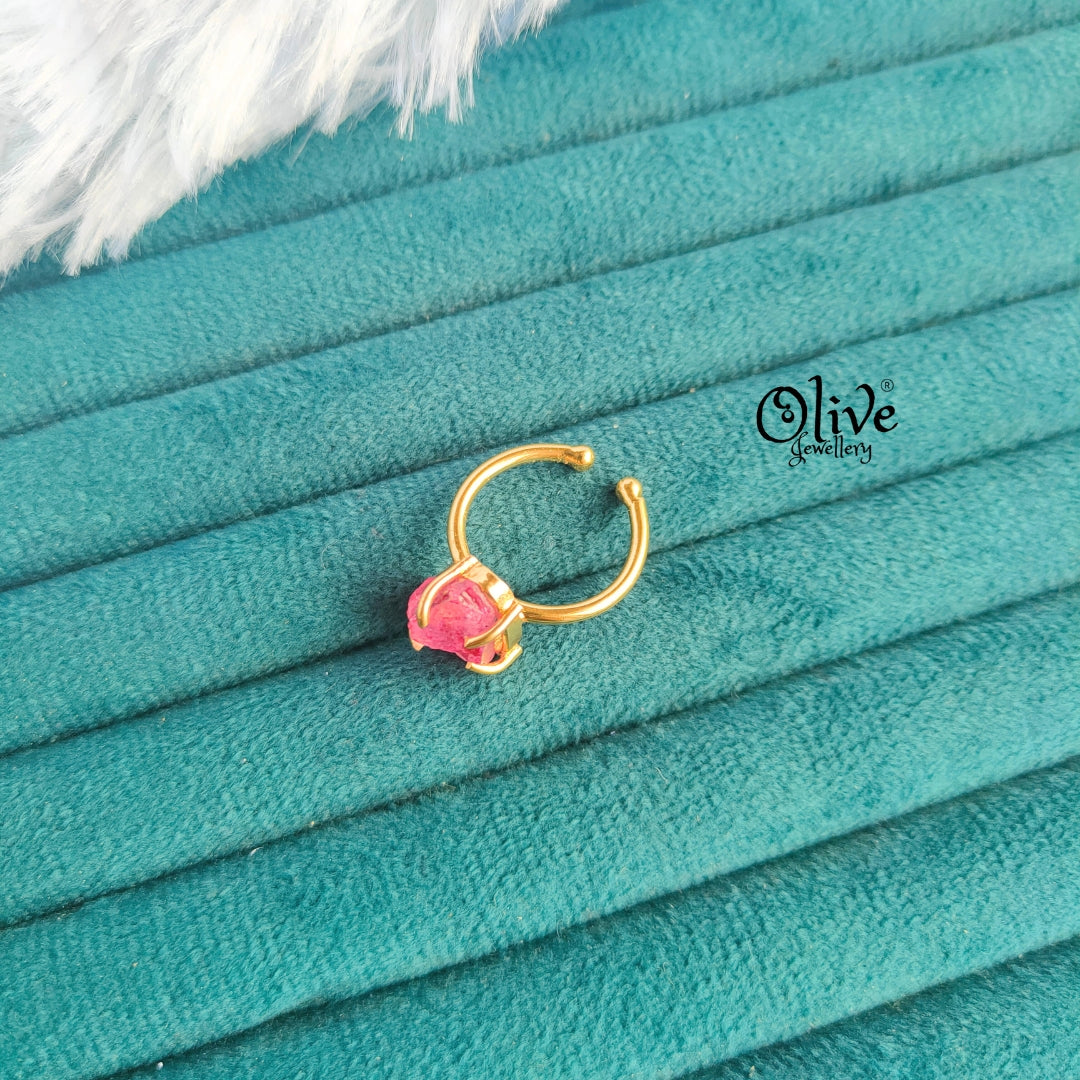 Colour Crystals Finger Rings - Claw Fitting - Rough Shape