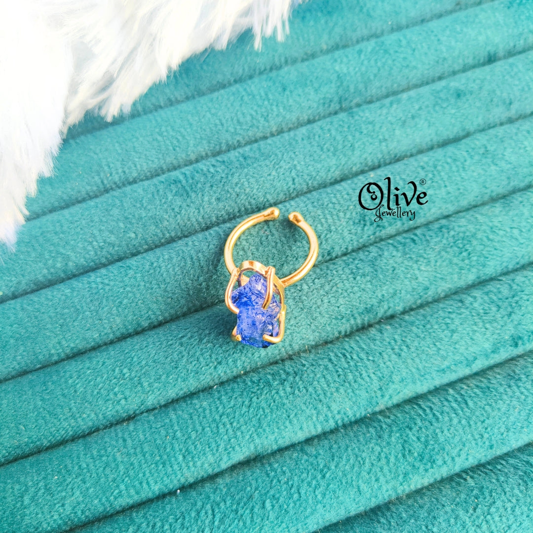 Colour Crystals Finger Rings - Claw Fitting - Rough Shape