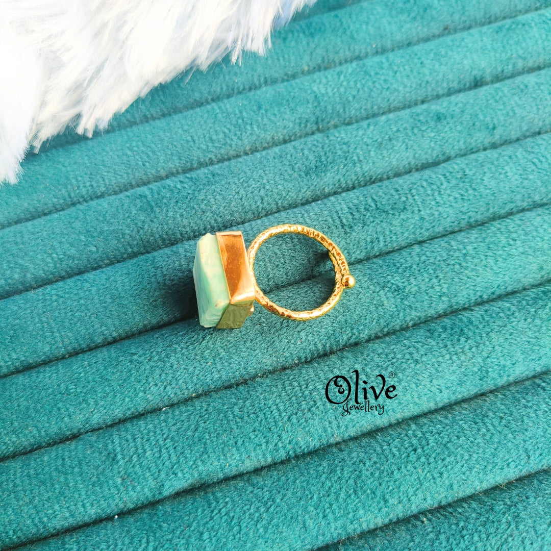 Natural Stone Finger Rings - Collet Fitting - Rough Shape