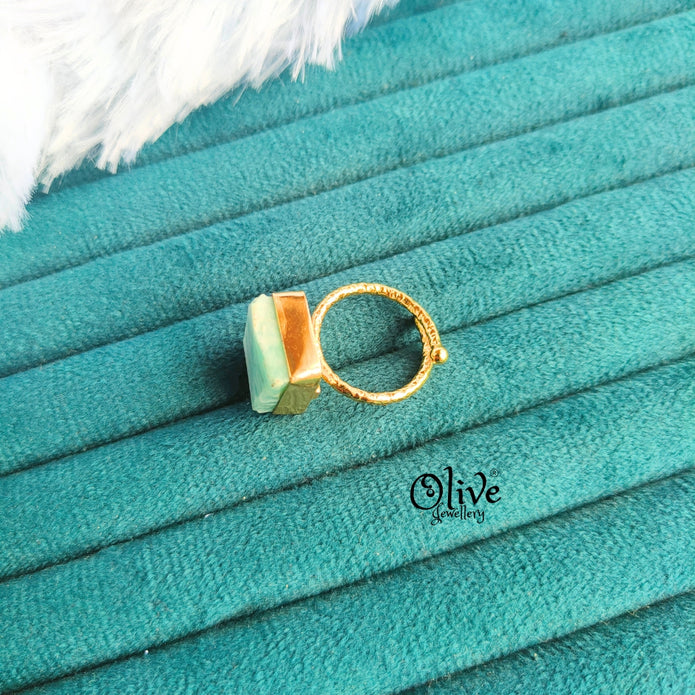 Natural Stone Finger Rings - Collet Fitting - Rough Shape