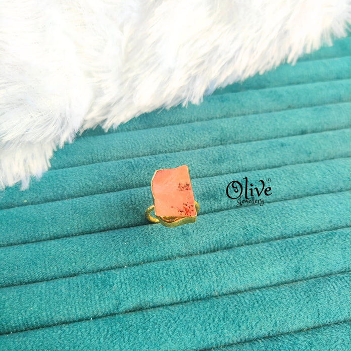 Natural Stone Finger Rings - Collet Fitting - Rough Shape