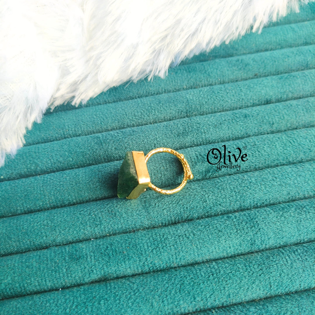 Natural Stone Finger Rings - Collet Fitting - Rough Shape