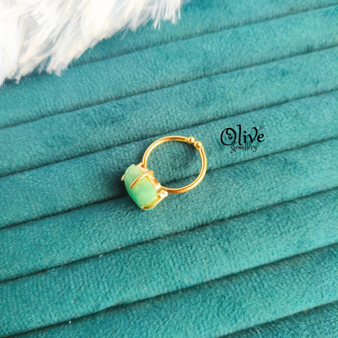 Natural Stone Finger Rings - Claw Fitting - Square Shape - Finished