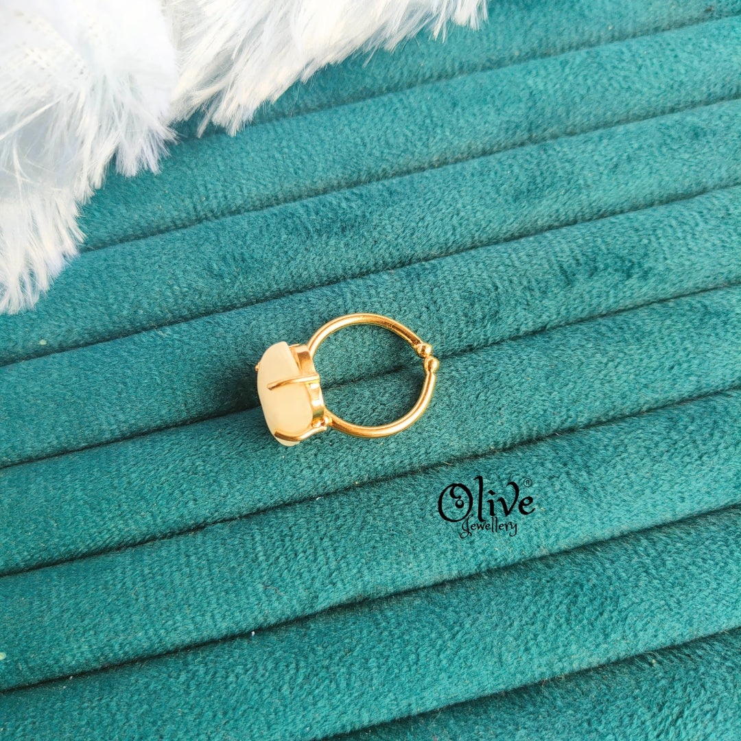 Natural Stone Finger Rings - Claw Fitting - Square Shape - Finished