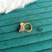 Natural Stones Finger Rings - Claw Fitting - Rough Shape -Crystal Stone with one Pearl