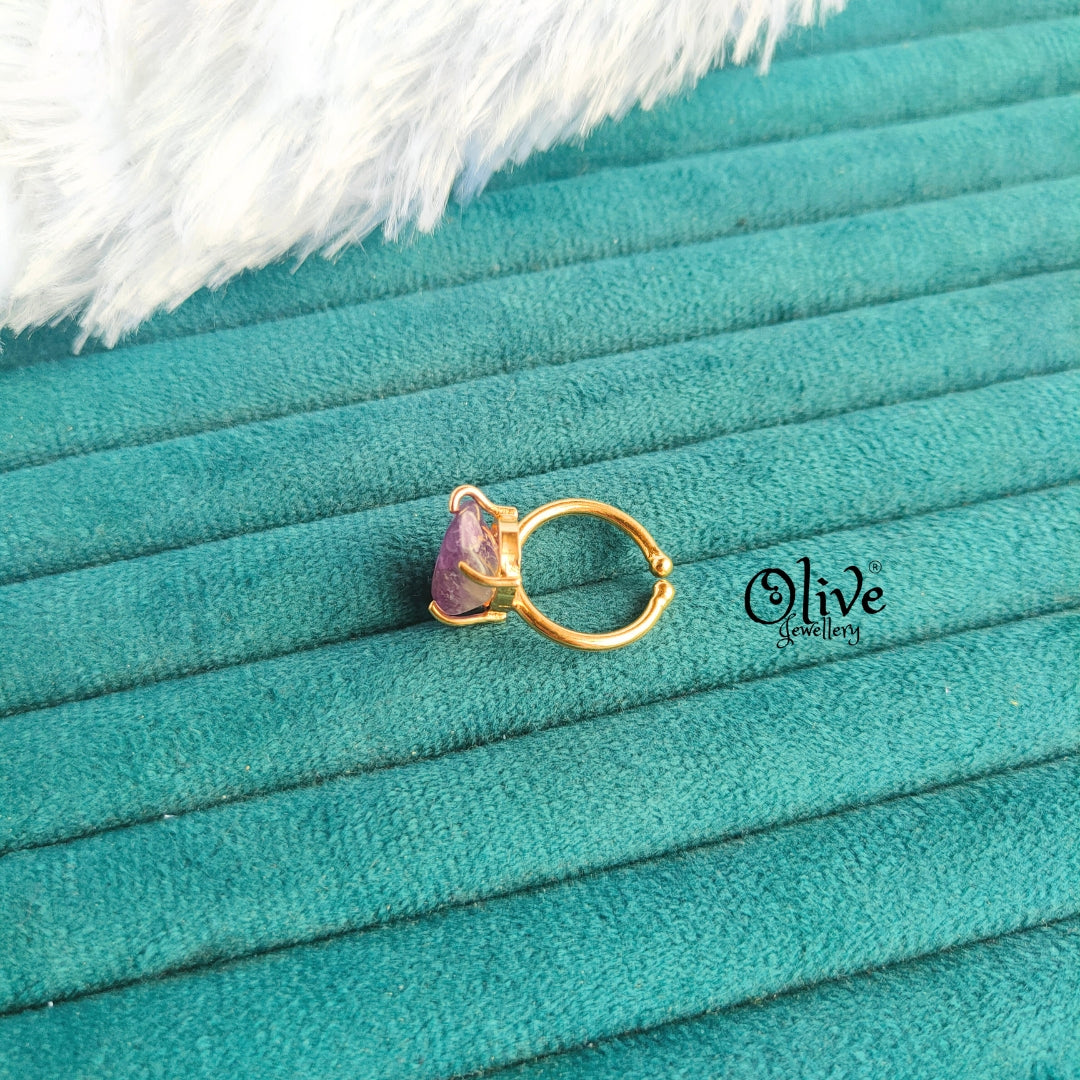 Natural Stone Finger Rings - Claw Fitting - Rough Shape - Single Stone