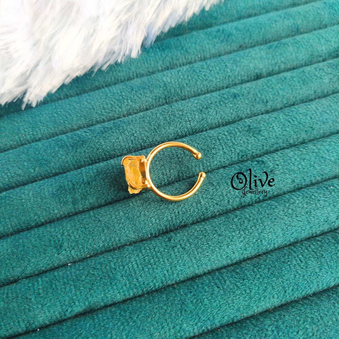 Natural Stone Finger Rings - Claw Fitting - Rough Shape - Single Stone