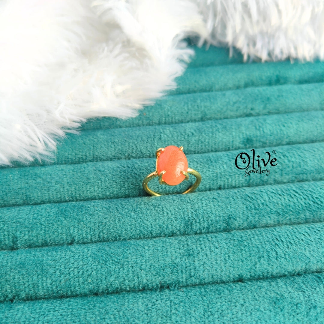 Natural Stone Finger Rings - Claw Fitting - Oval Shape - Full Finished