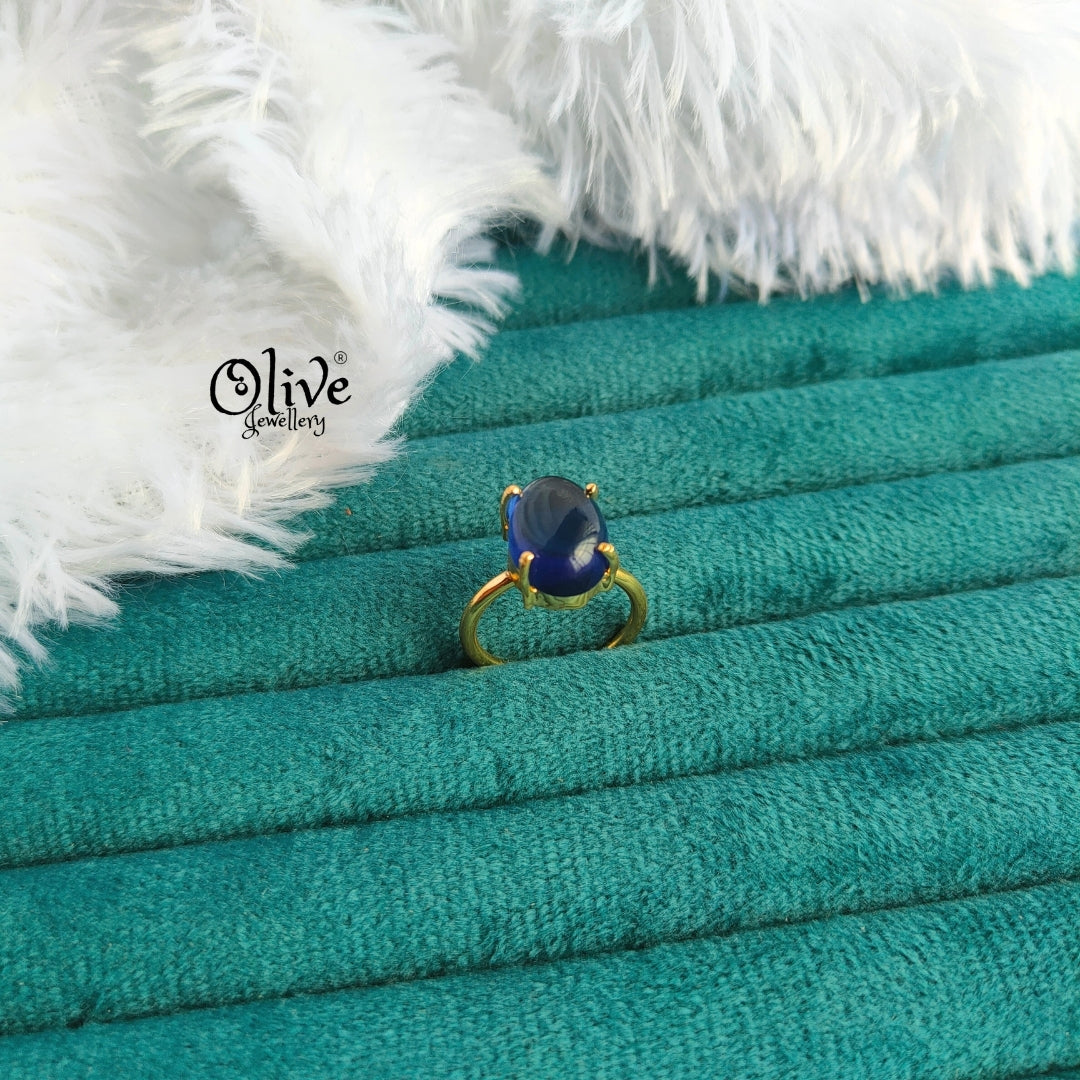 Natural Stone Finger Rings - Claw Fitting - Oval Shape - Full Finished