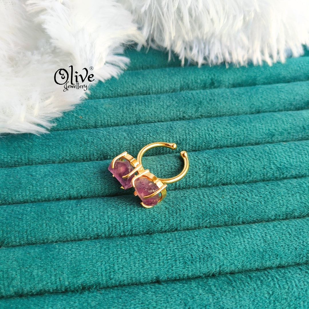 Natural Stone Finger Rings - Claw Fitting - Double Stone