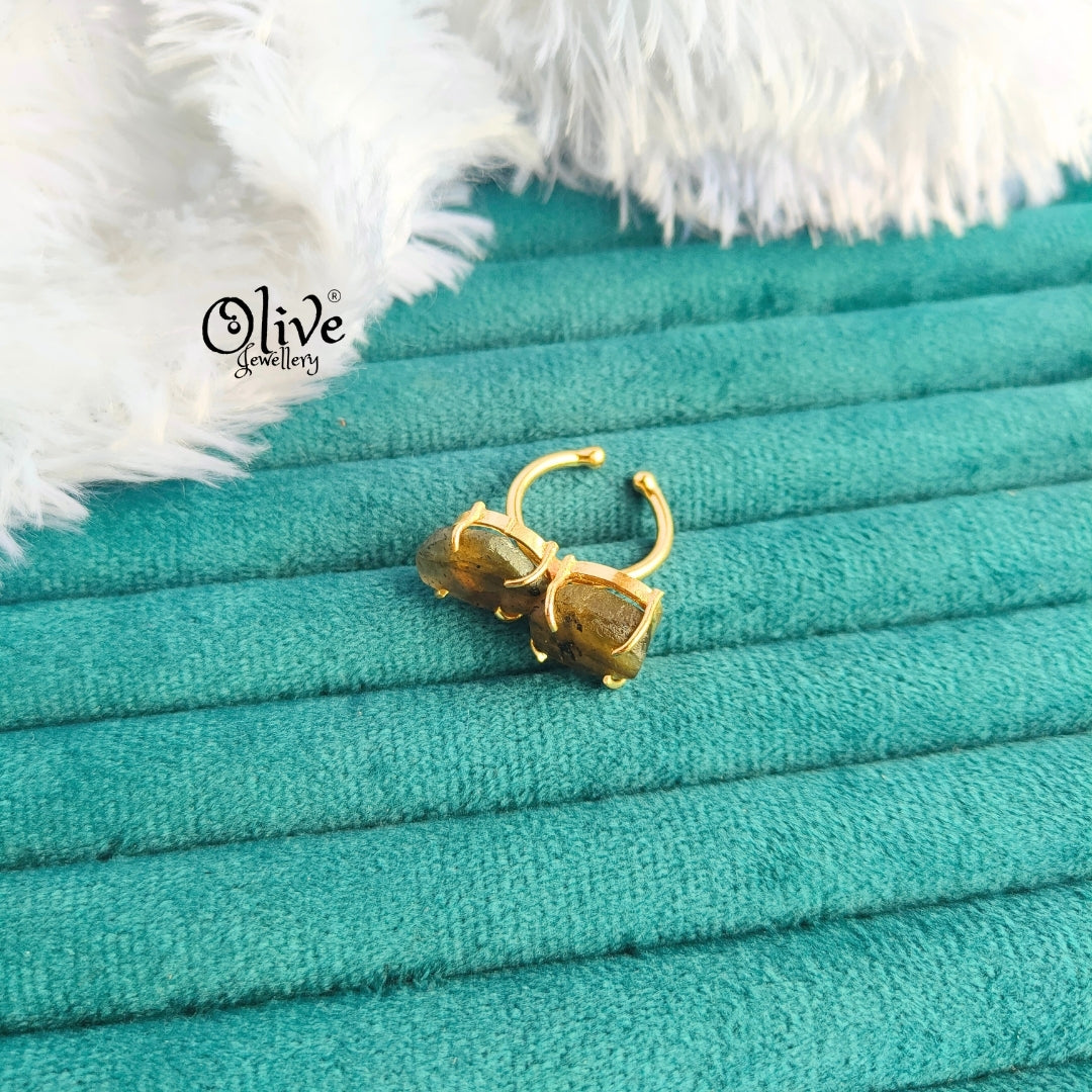 Natural Stone Finger Rings - Claw Fitting - Double Stone