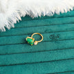 Natural Stone Finger Rings - Claw Fitting - Single Stone with Pearl