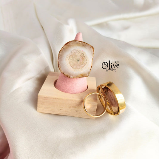 Natural Stone Finger Rings - Collet Fitting - 091