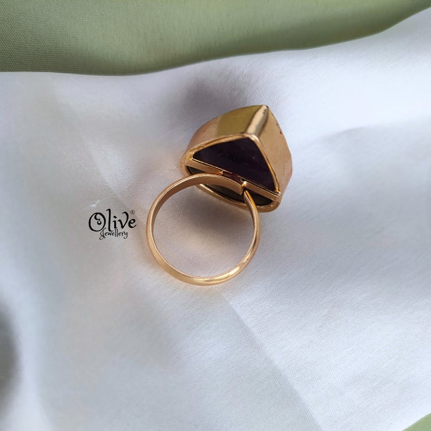 Natural Stone Finger Rings - Collet Fitting - 145