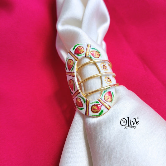 Natural Stone Tanjore Finger Rings -181
