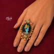 Natural Stone Tanjore Finger Ring -186