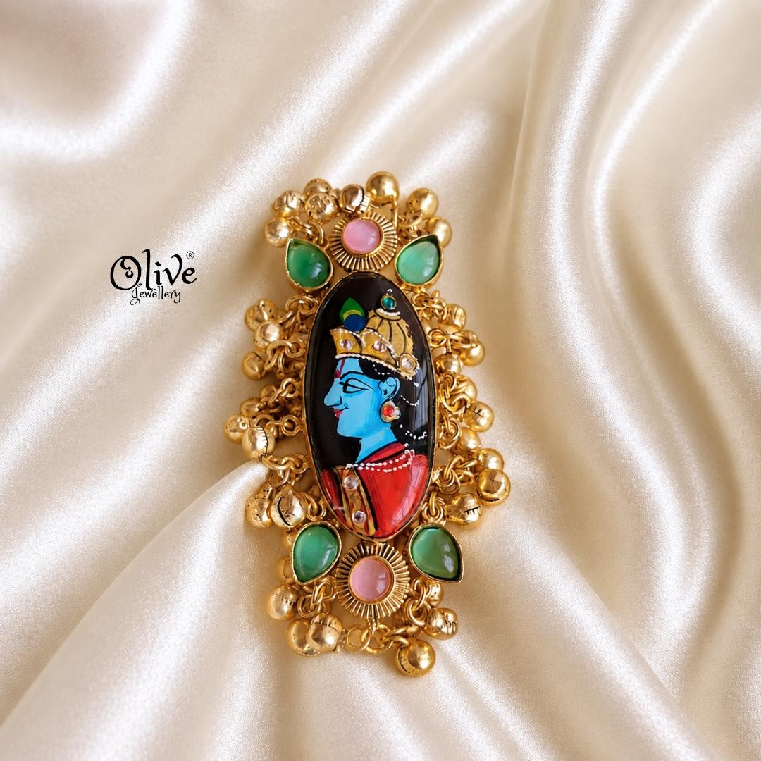Natural Stone Tanjore Finger Ring -190
