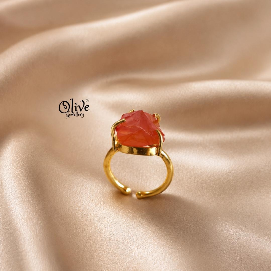 Natural Stone Finger Rings - Claw Fitting - Rough Shape - Single Stone