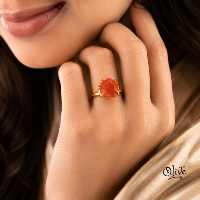 Natural Stone Finger Rings - Claw Fitting - Rough Shape - Single Stone